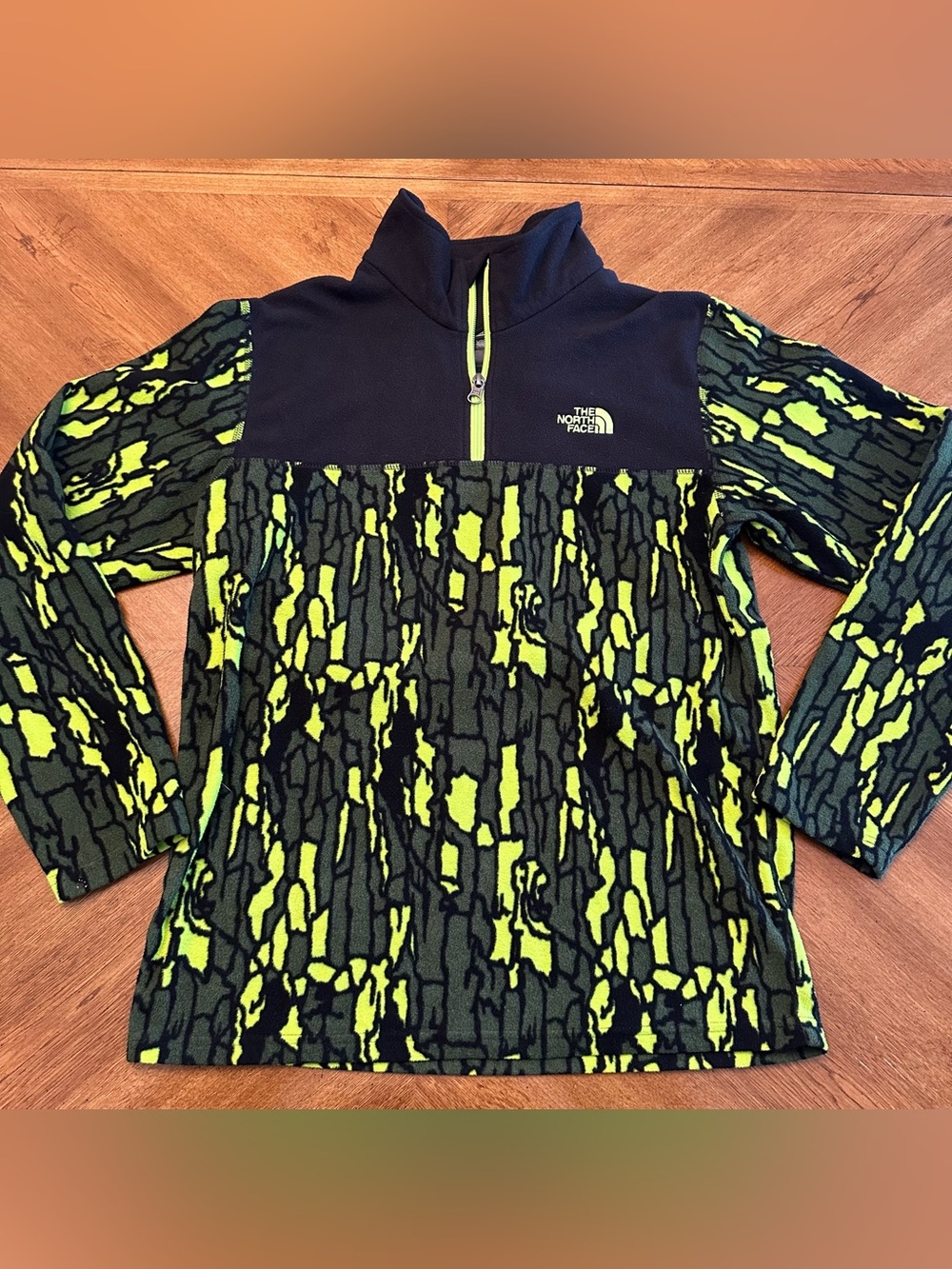 The North Face Quarter Zip Camo Fleece Pullover, Size XL (18/20) Boys Outdoor